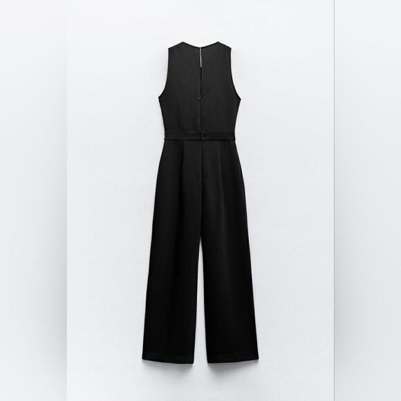 Zara TEXTURED FLORAL CREPE JUMPSUIT - Picture 10 of 15